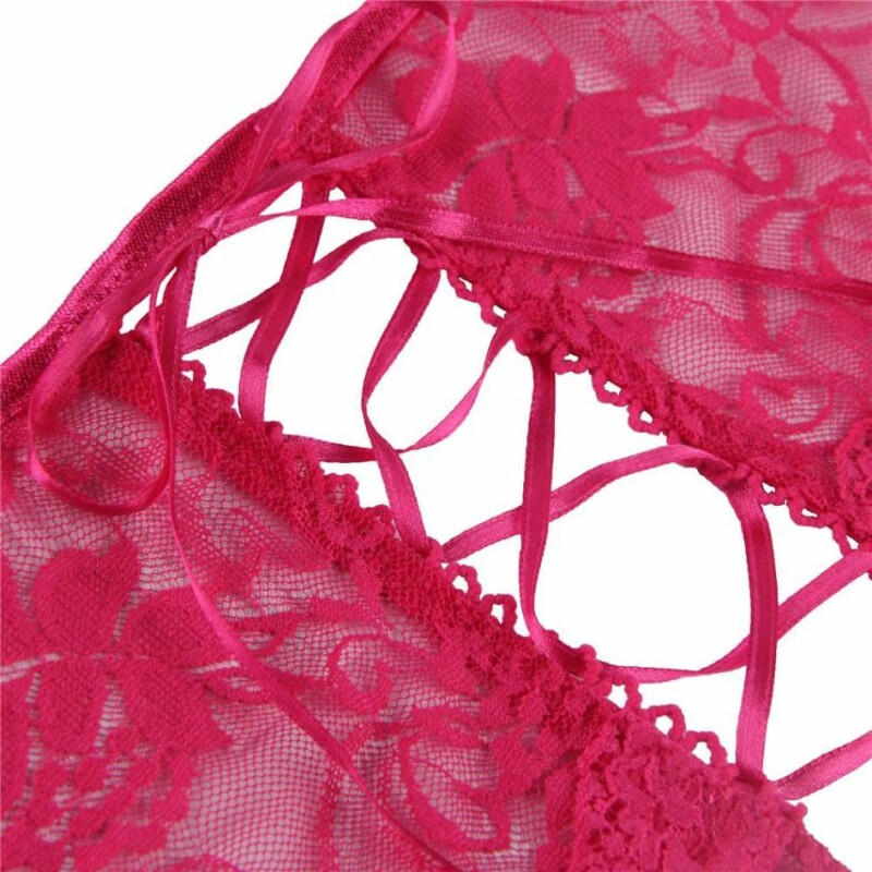 Трусики з доступом на шнурівці зі стрічки Star Night Lace Panty мереживні, рожеві, XS-S - Зображення 3