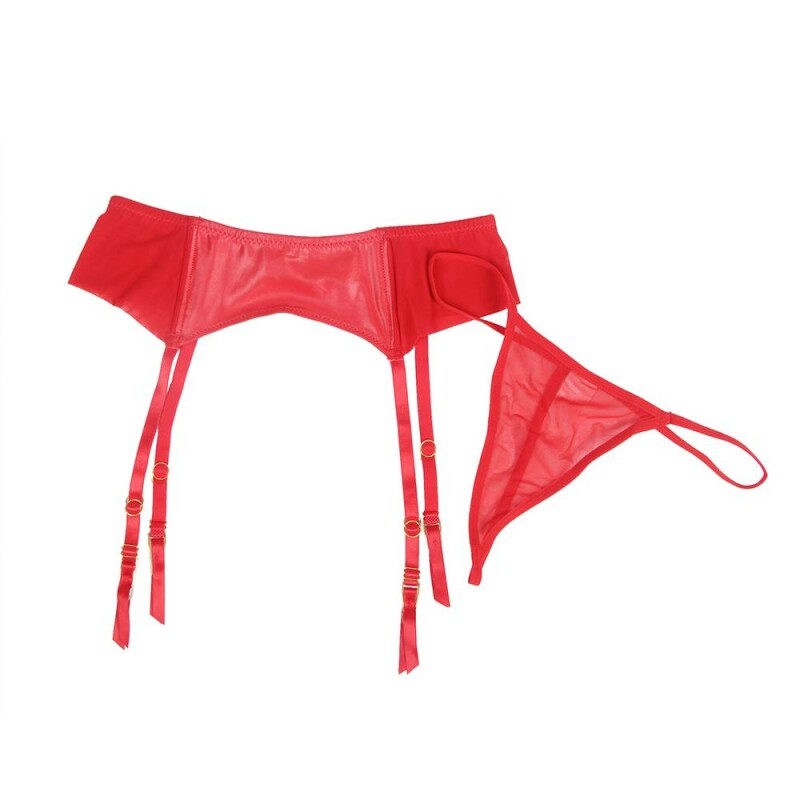 Пояс для панчіх і трусики Star Night Sexy Stretch XS-S, червоні - Изображение 3