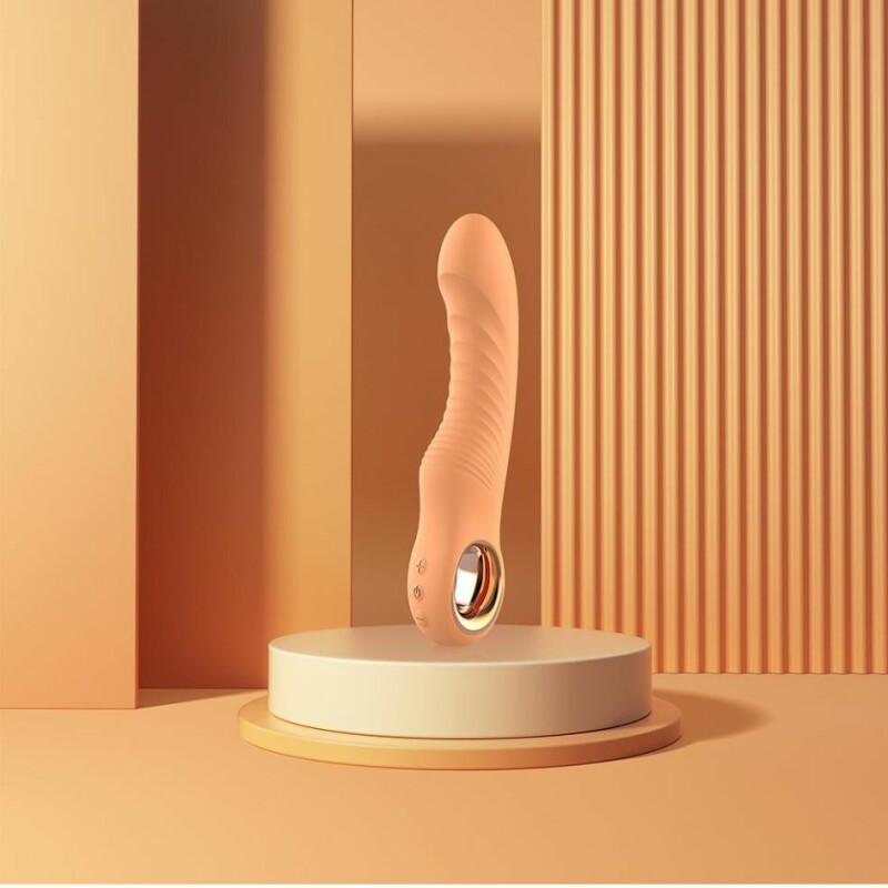 Вібратор ребристий Dream Toys Glam Glam Flexible Ribbed Vibe помаранчевий, 22 х 3.9 см - Изображение 6