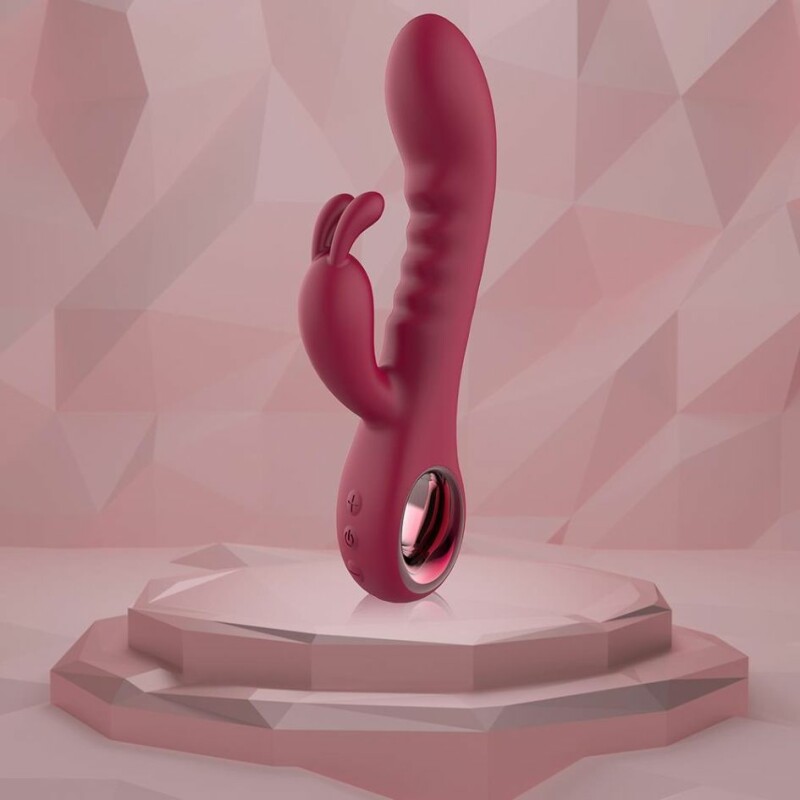 Вібратор кролик рельєфний Dream Toys Glam Rabbit Vibe червоний, 22.5 х 4 см - Изображение 9