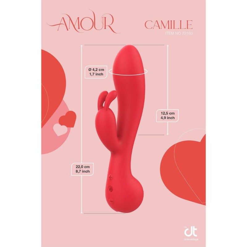 Вібратор кролик Dream Toys Amour Camille червоний, 22 х 4.1 см - Изображение 6