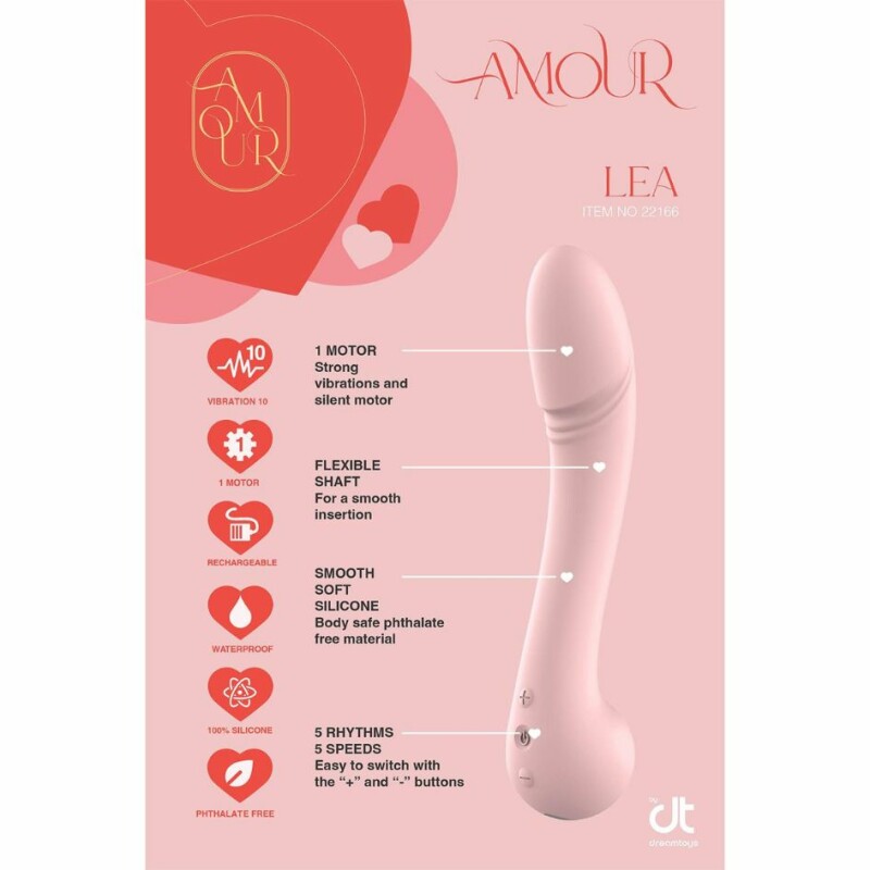 Вібратор класичний для стимуляції точки G Dream Toys Amour Lea, рожевий, 22.1 х 4 см - Изображение 5