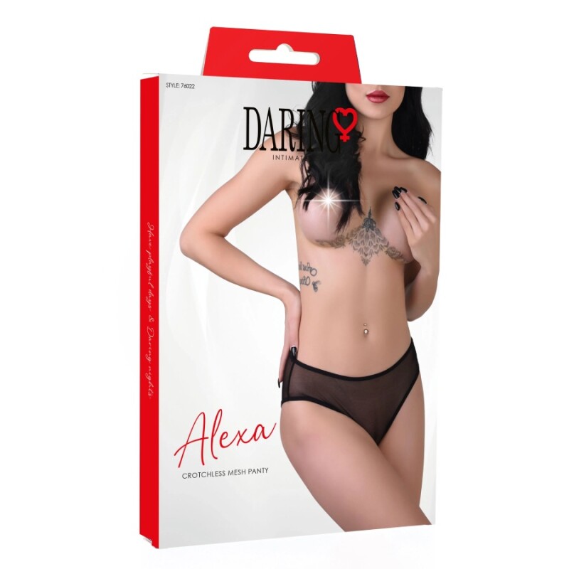 Сітчасті трусики Daring Intimates Alexa з доступом, чорні - Изображение 1