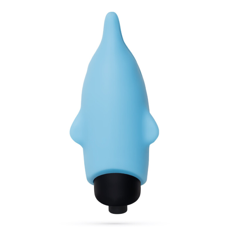 Міні-вібратор Crushios Dolphin з 10 швидкостями, блакитний, 7.5 х 2.6 см - Изображение 4