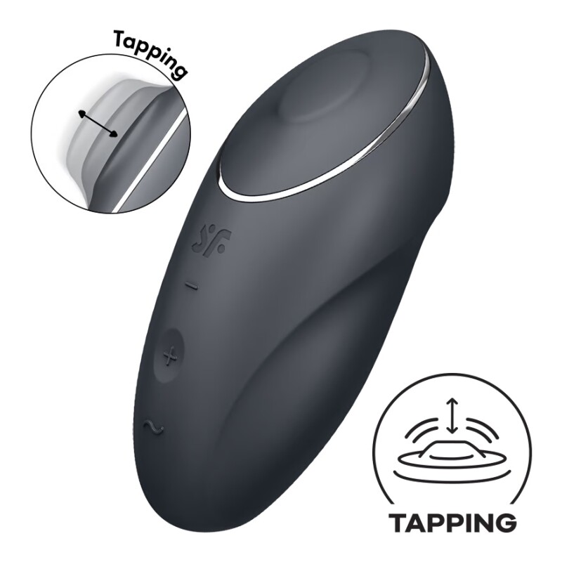 Вібратор Satisfyer Tap &amp; Climax 1 для клітора, чорний, 11 х 4.8 см