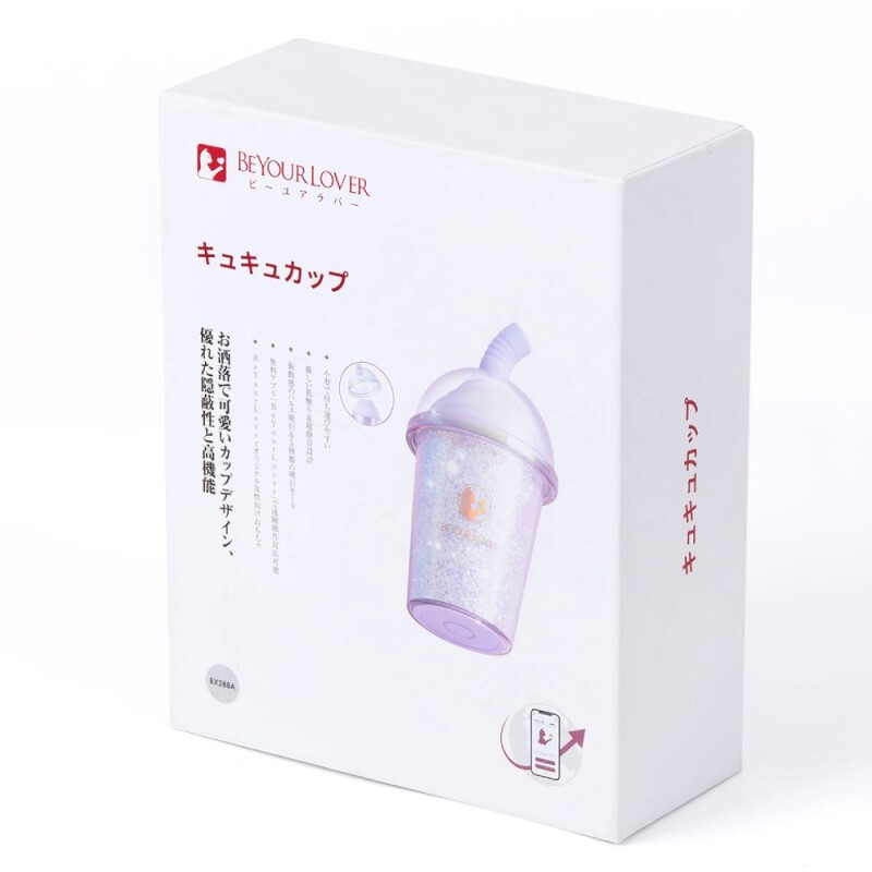 Вакуумний стимулятор у формі стаканчика з трубочкою BeYourLover Joy Cup сяючий бузковий, 9.1 х 4.6 см - Изображение 2