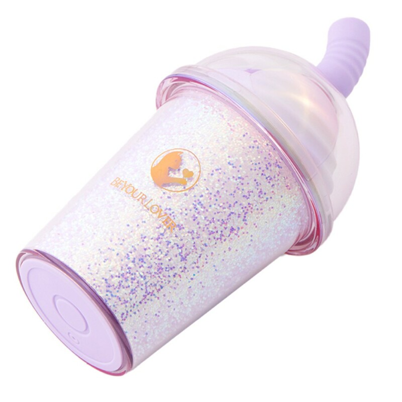 Вакуумний стимулятор у формі стаканчика з трубочкою BeYourLover Joy Cup сяючий бузковий, 9.1 х 4.6 см - Изображение 8