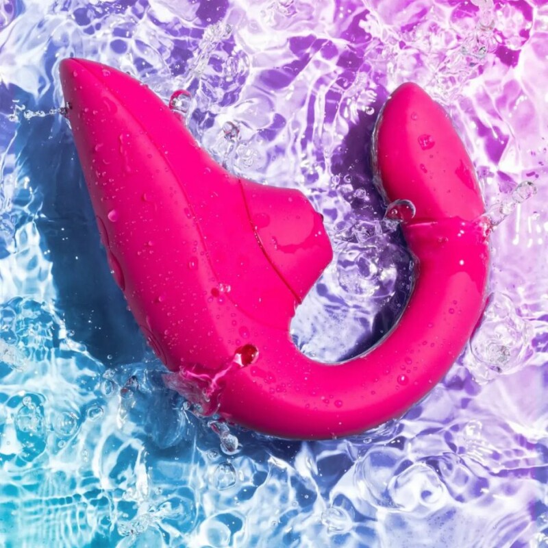 Вібратор-стимулятор подвійний Womanizer Blend Vibrant Pink для точки G і клітора, вакуум і вібрація, рожевий - Изображение 7