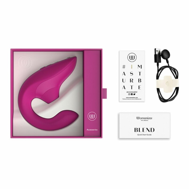 Вібратор-стимулятор подвійний Womanizer Blend Vibrant Pink для точки G і клітора, вакуум і вібрація, рожевий - Изображение 5