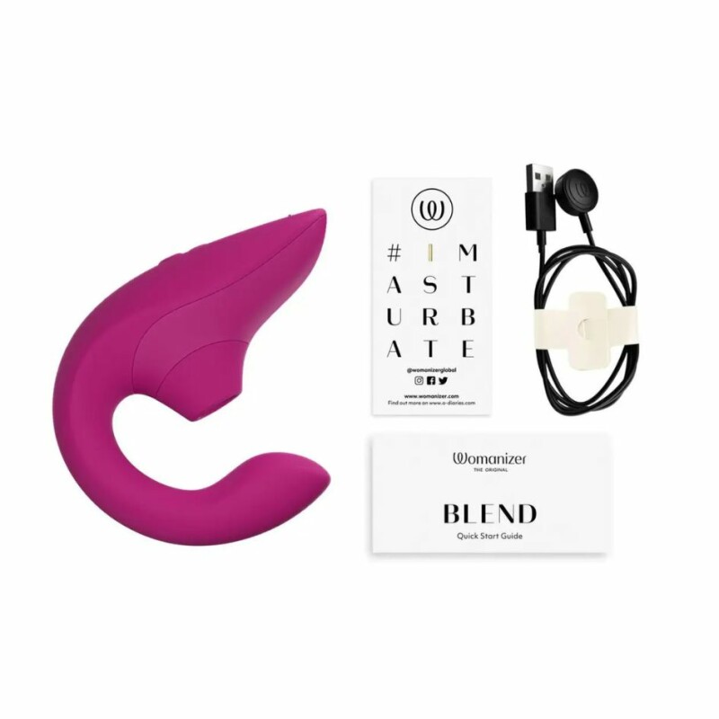 Вібратор-стимулятор подвійний Womanizer Blend Vibrant Pink для точки G і клітора, вакуум і вібрація, рожевий - Изображение 6