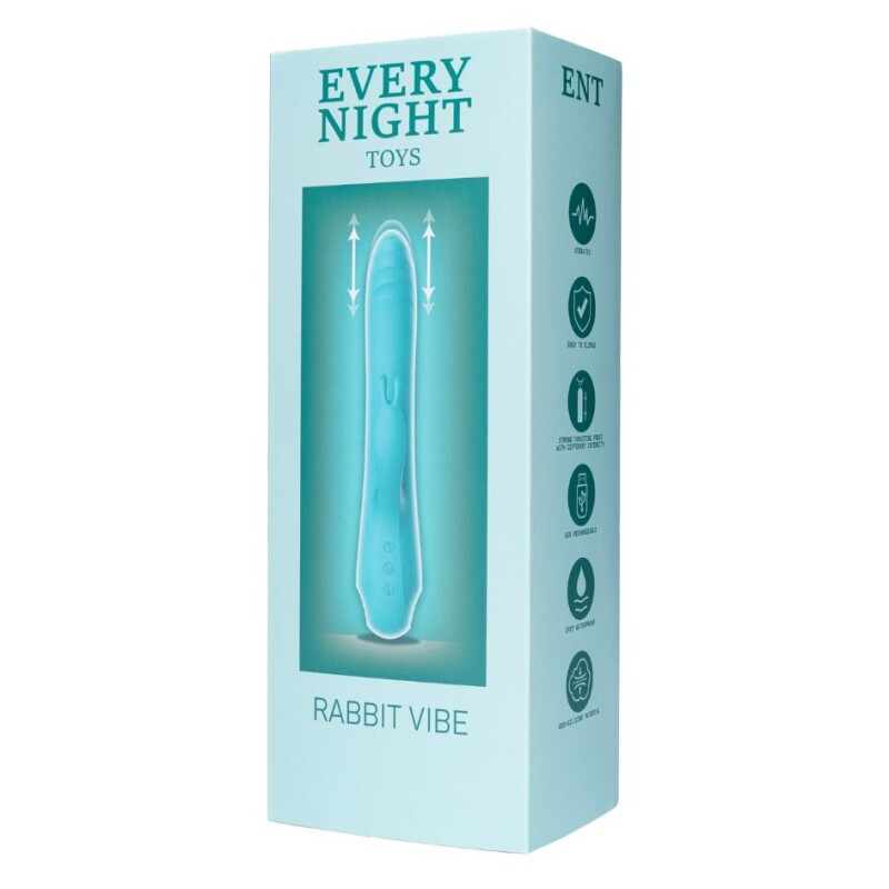 Вібратор-кролик з фрикціями Every Night Toys для точки G, бірюзовий - Зображення 5