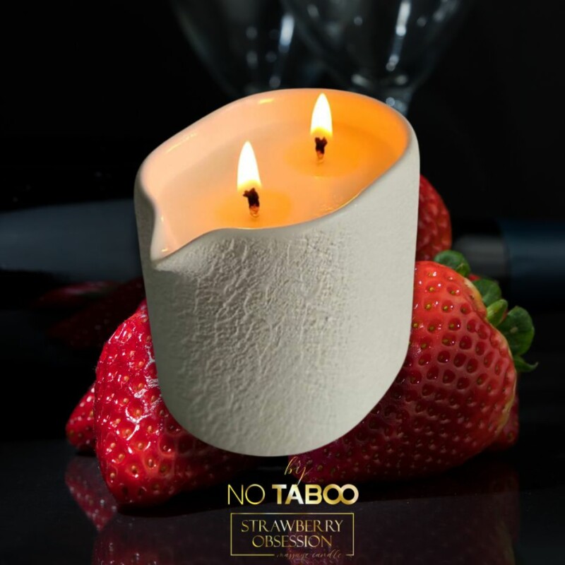 Масажна свічка, 140 мл, NO TABOO Strawberry Obsession полуниця + базилік + мускус - Изображение 2