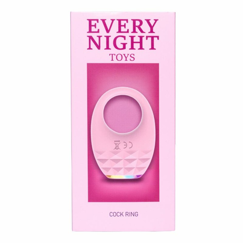 Ерекційне віброкільце Every Night Toys Luxury Diamond з підсвіткою, рожеве, 5.3 х 5.3 см - Зображення 3