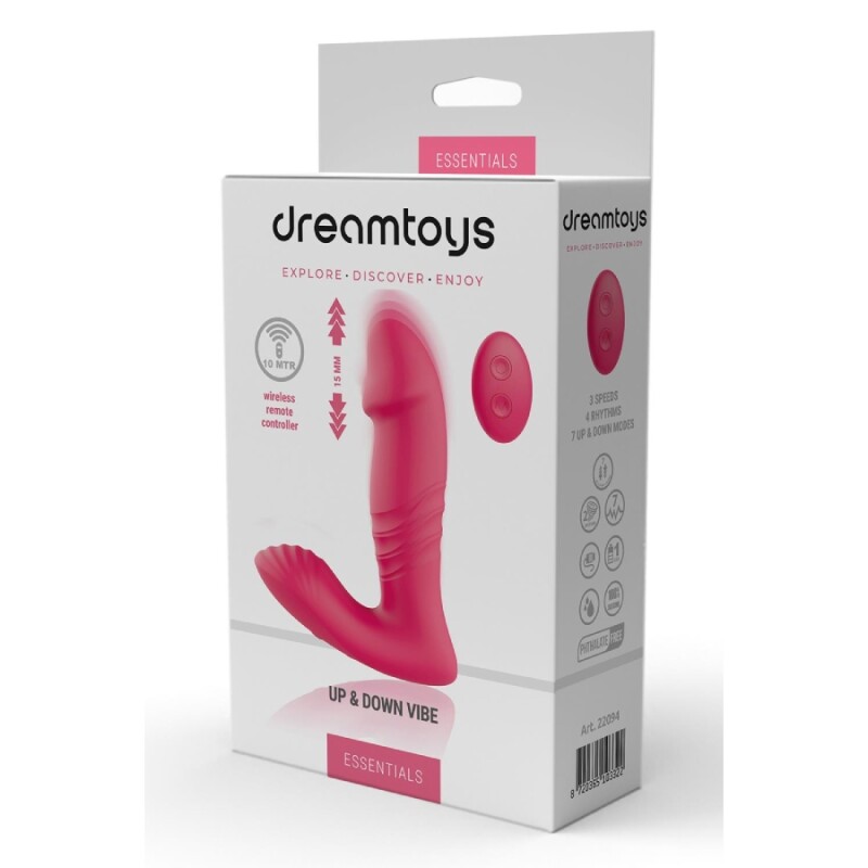 Вібратор універсальний для точки G або P Dreamtoys Up And Down Vibe з пультом, рожевий, 14 х 3.8 см - Изображение 1