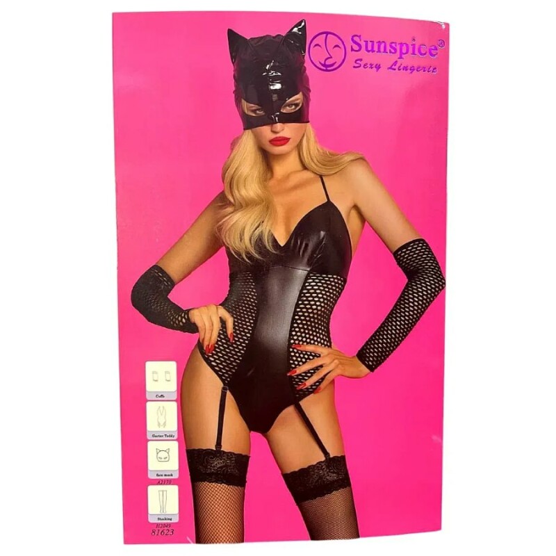 Костюм сексуальної кішечки Sunspice, 4 предмети, чорний, L-XL - Изображение 3