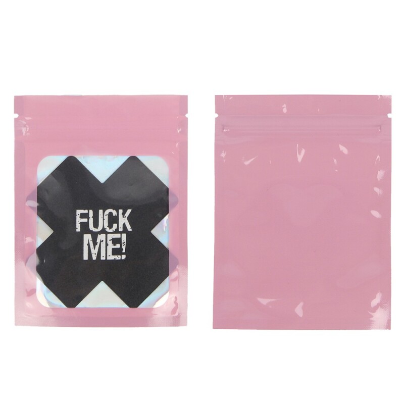 Наклейки на соски Star Night FUCK ME хрестики, чорні, One Size - Зображення 1