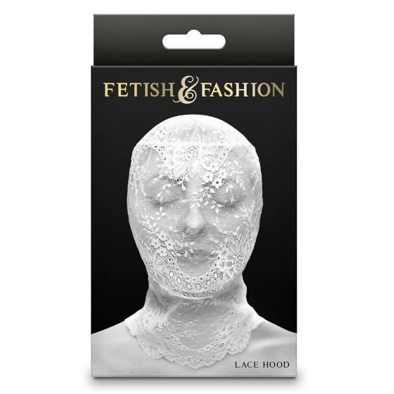 Маска на все обличчя мереживна NS Novelties Fetish &amp; Fashion Lace Hood біла, OS - Изображение 1