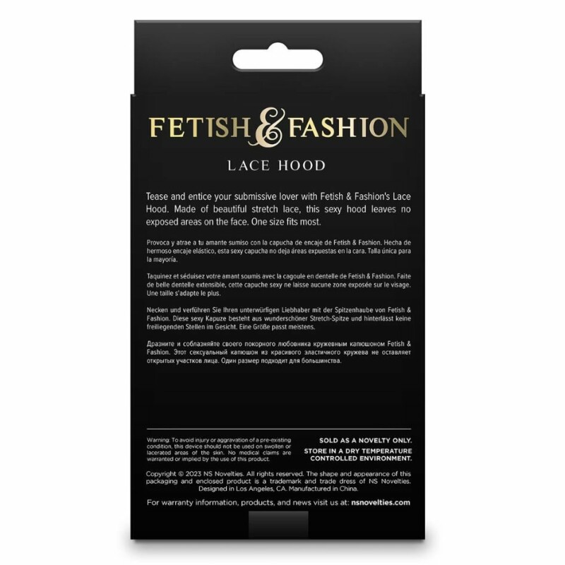 Маска на все обличчя мереживна NS Novelties Fetish &amp; Fashion Lace Hood біла, OS - Изображение 2