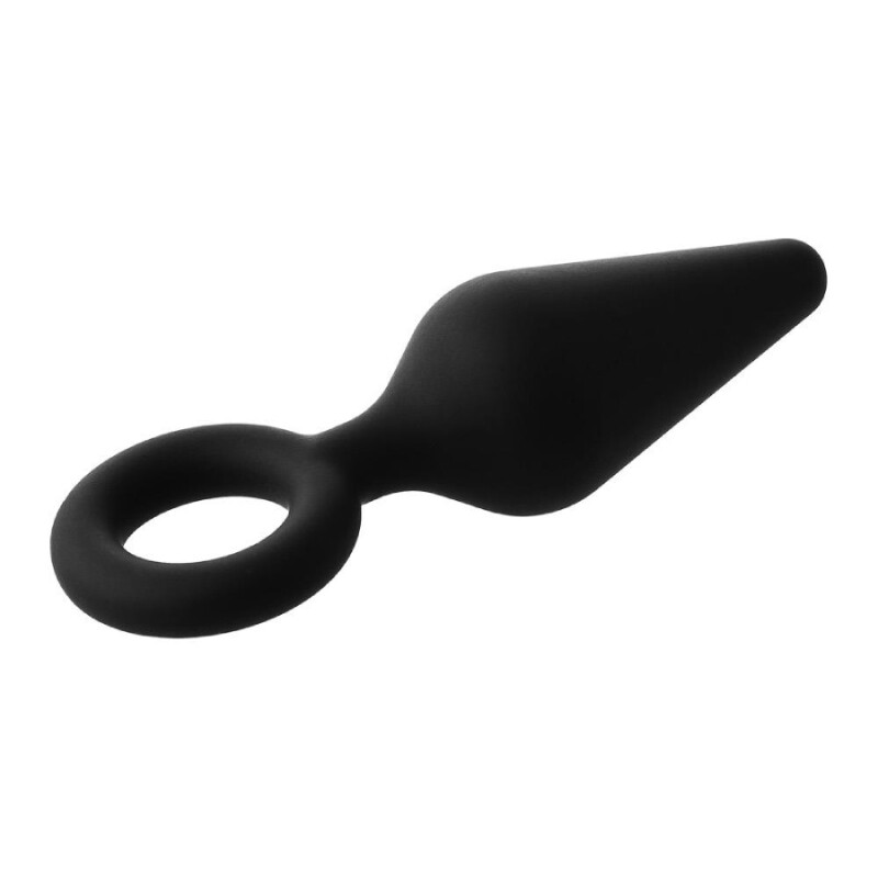 Анальна пробка Dreamtoys Medium з кільцем, чорна, 12.2 х 3.4 см - Изображение 4