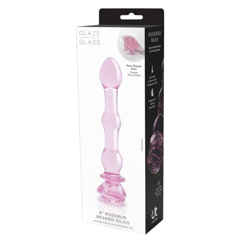 Скляний фалоімітатор Dreamtoys Glaze Glass Rosebud рожевий, 20 х 3.1 см - Изображение 9