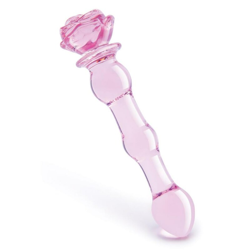 Скляний фалоімітатор Dreamtoys Glaze Glass Rosebud рожевий, 20 х 3.1 см - Изображение 2