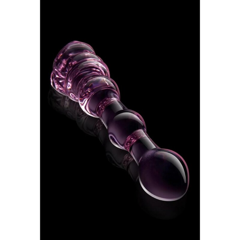 Скляний фалоімітатор Dreamtoys Glaze Glass Rosebud рожевий, 20 х 3.1 см - Изображение 4