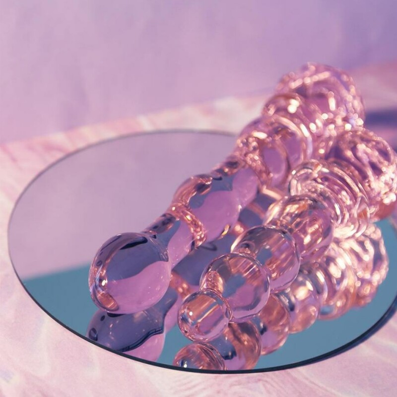 Скляний фалоімітатор Dreamtoys Glaze Glass Rosebud рожевий, 20 х 3.1 см - Изображение 8