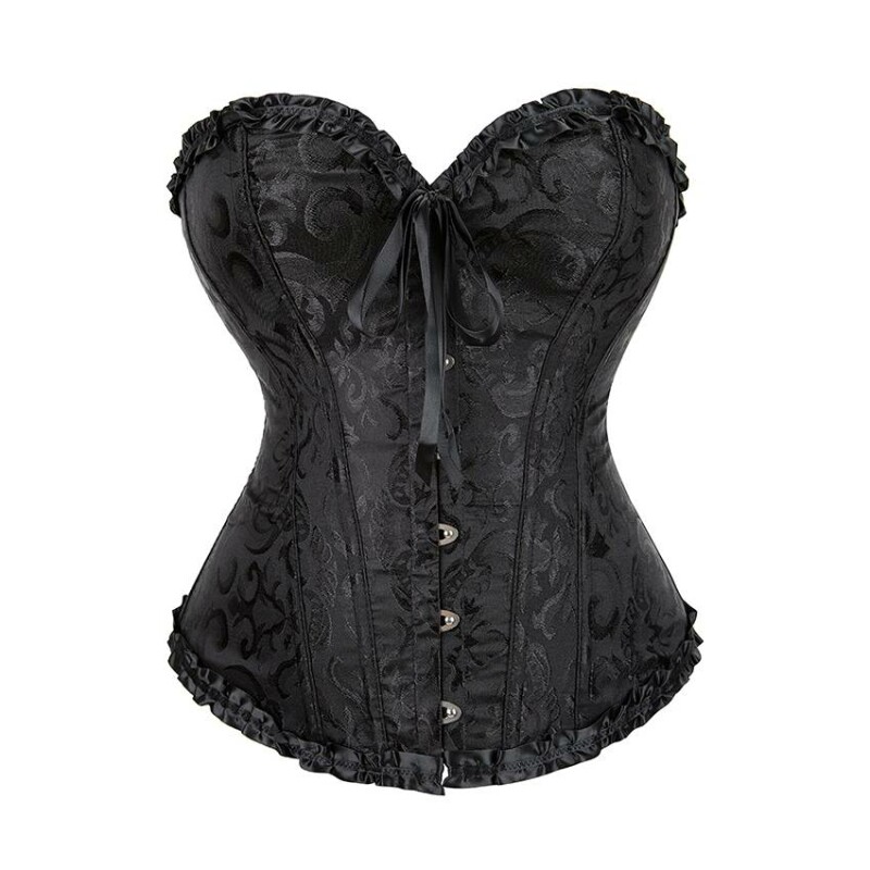 Корсет мереживний Star Night з трусиками, чорний, XL - Зображення 3