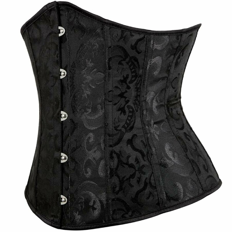Корсет мереживний Star Night з трусиками, чорний, XL - Изображение 4