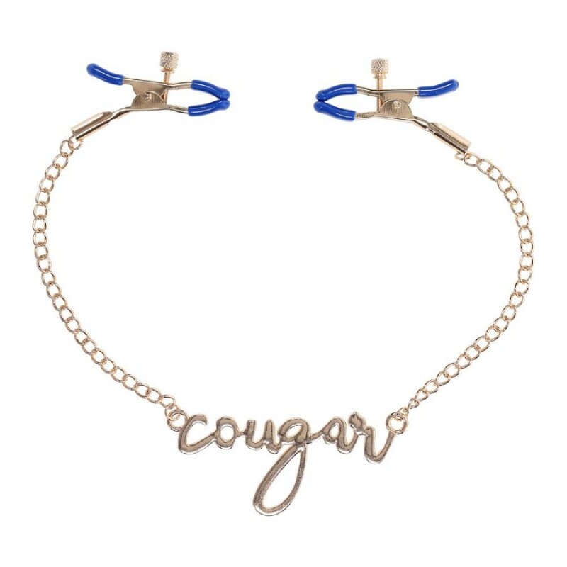 Затискачі для сосків Sex & Mischief Cougar Chained з ланцюжком, золоті, 42 см - Зображення 4