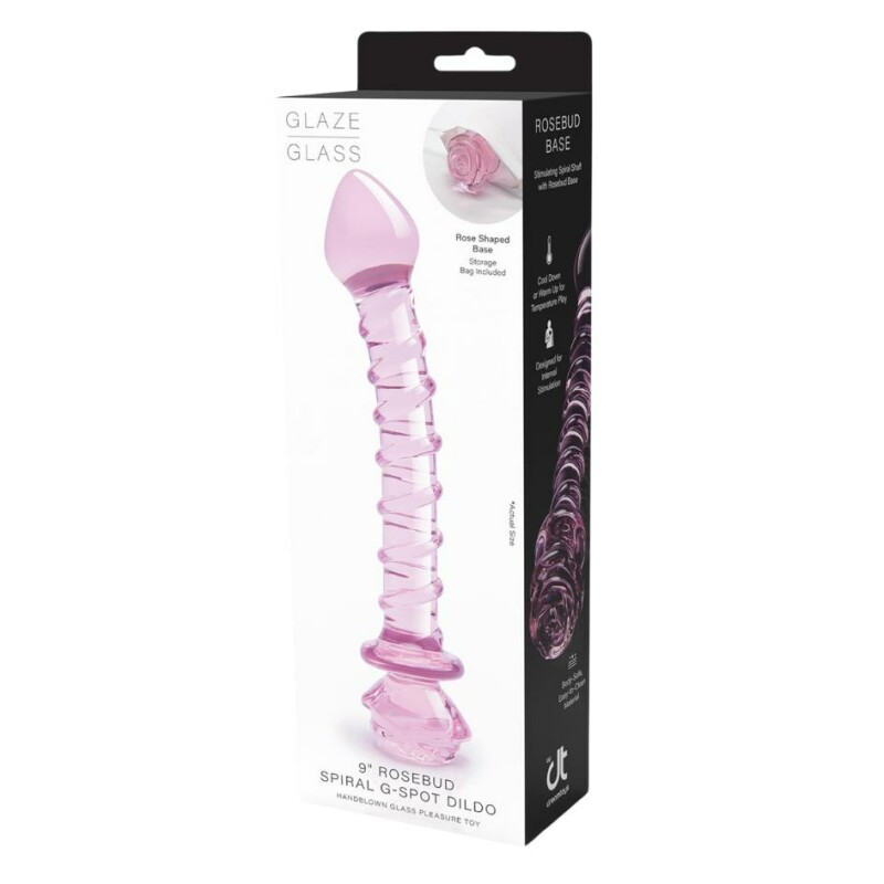 Фалоімітатор зі скла для точки G Dreamtoys Glaze Glass Rosebud рожевий, 22.8 х 4 см - Зображення 9