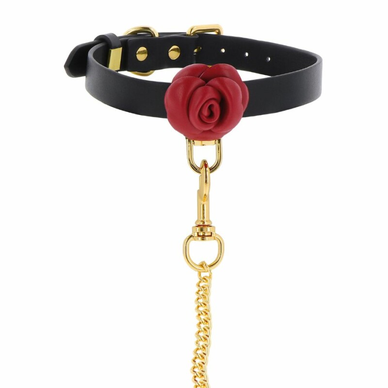 Нашийник з повідком Taboom Wild Roses Collar and Leash з трояндами, чорний - Изображение 5
