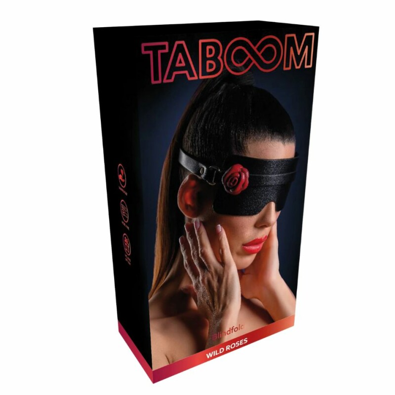 Маска на очі Taboom Wild Roses Mask з трояндою, чорна - Изображение 1