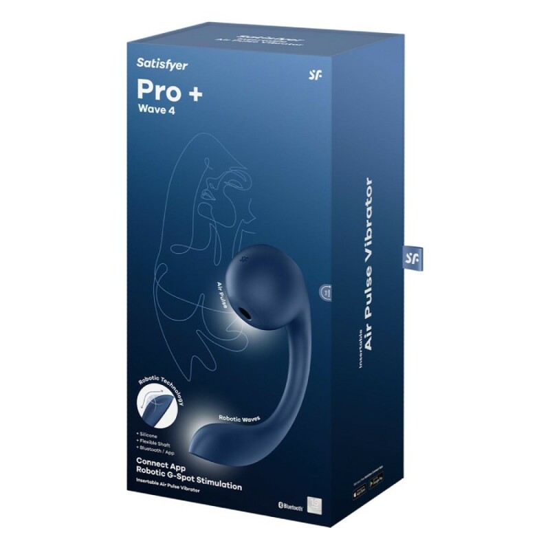 Вібратор для точки G та клітора Satisfyer Pro+ Wave 4 з додатком, блакитний, 26.5 х 4.1 см - Изображение 1
