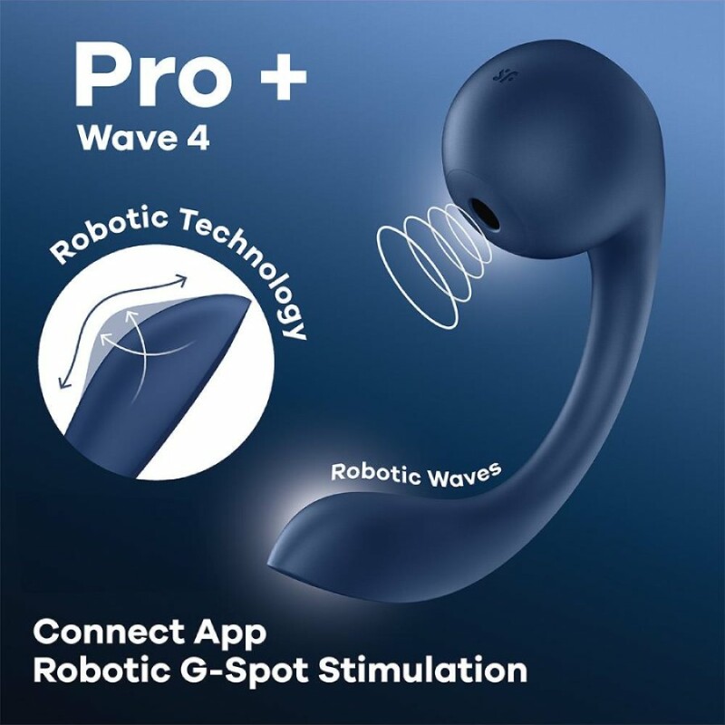 Вібратор для точки G та клітора Satisfyer Pro+ Wave 4 з додатком, блакитний, 26.5 х 4.1 см - Изображение 7