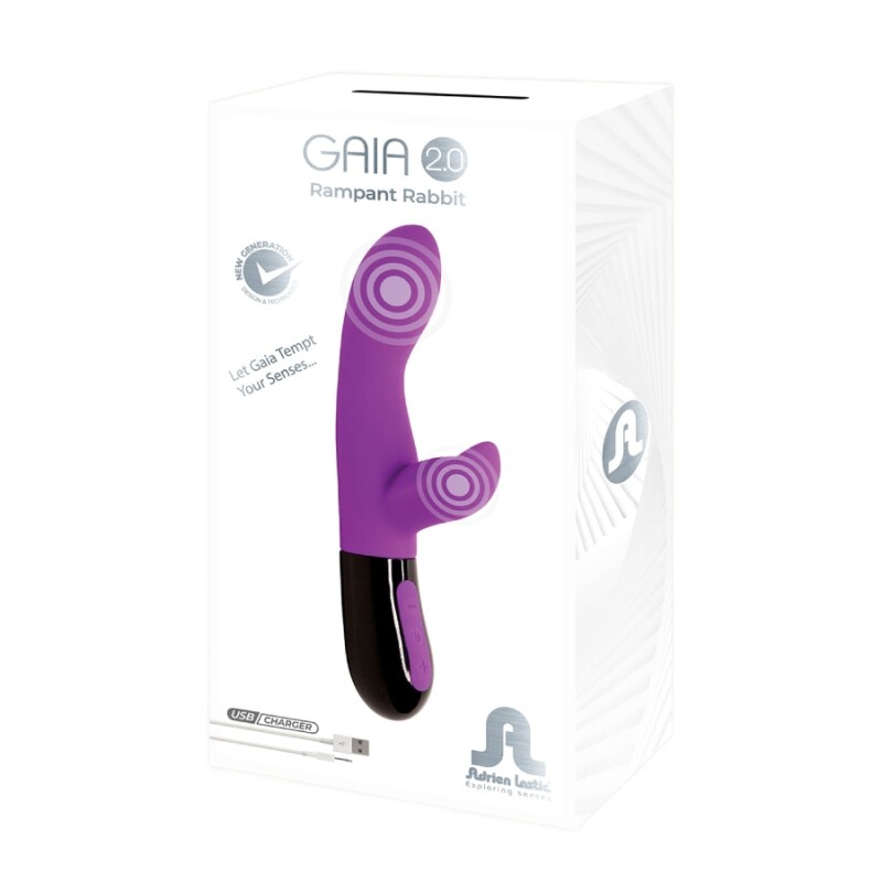 Вібратор-кролик Adrien Lastic Gaia 2.0 фіолетовий, 20.4 х 3.6 см - Зображення 5