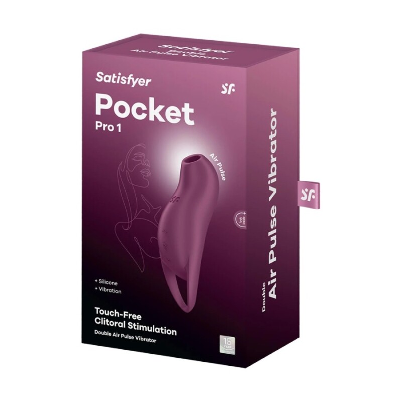 Вакуумний стимулятор клітора Pocket Pro 1 з вібрацією, бордовий, 14 х 3.6 см - Изображение 1