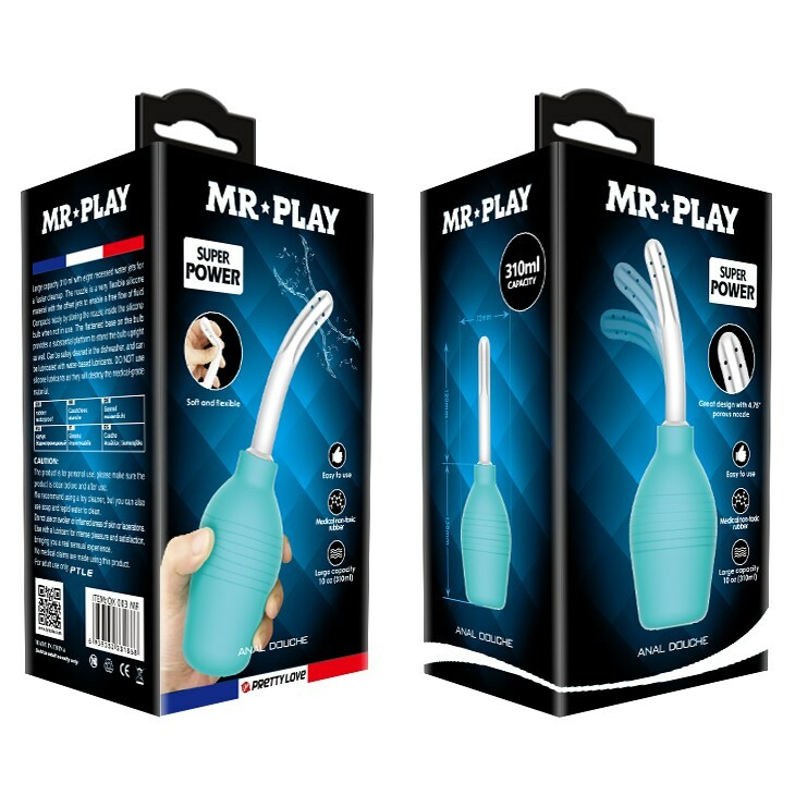 Анальний душ Mr Play великий, блакитний, 310 мл - Изображение 9