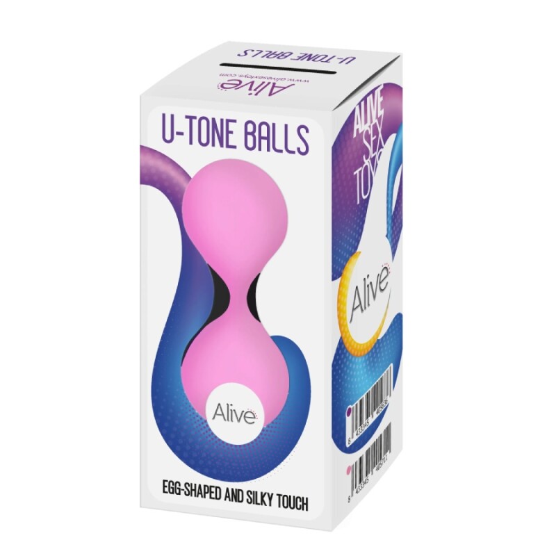 Вагінальні кульки Alive U-Tone Balls рожеві, 18 х 3.5 см - Зображення 1