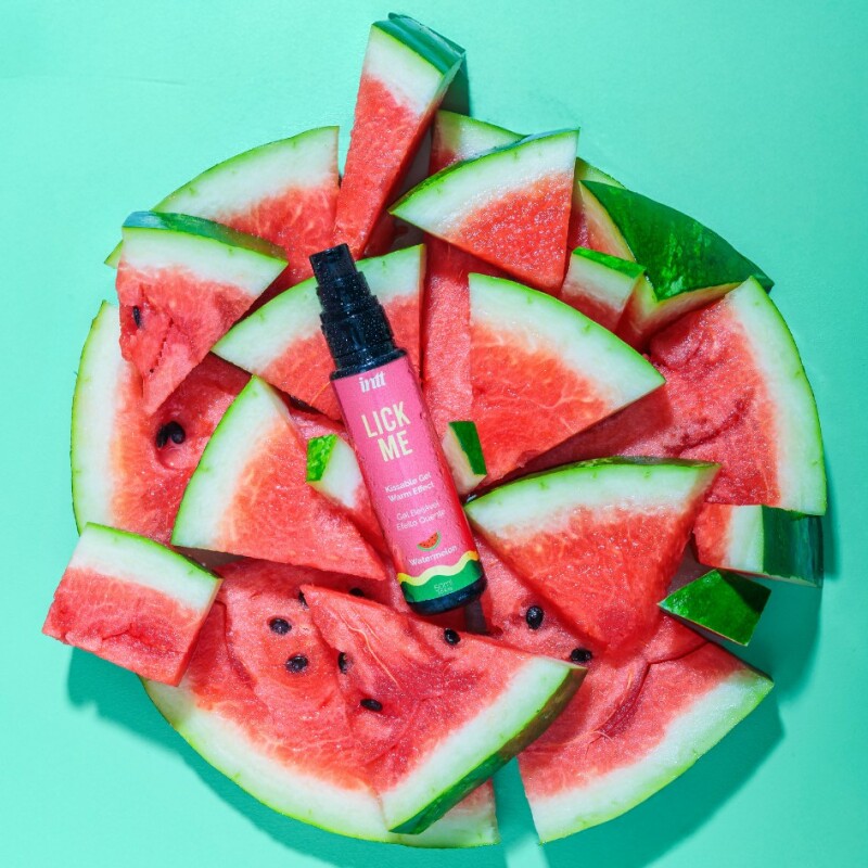 Їстівний лубрикант з ефектом тепла INTT Lick Me Watermelon зі смаком кавуна, 50 мл - Зображення 8