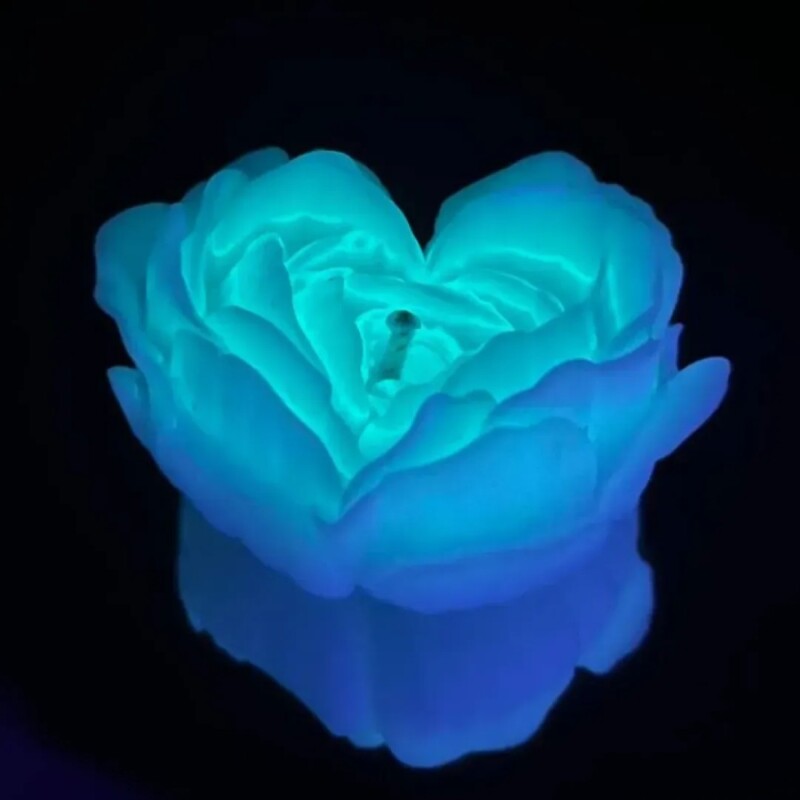 Свічка троянда люмінісцентна GlowKink 62 г, низькотемпературна, L, для БДСМ, блакитна - Изображение 2