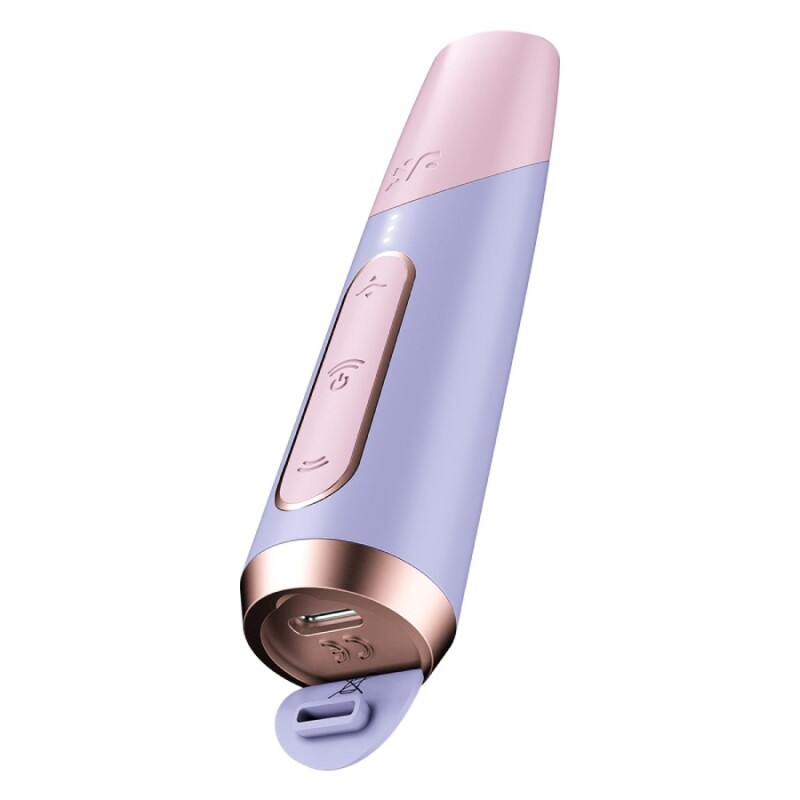 Вібратор у вигляді помади Satisfyer Bold Kiss з вакуумною стимуляцією, фіолетовий, 12.5 х 2.4 см - Изображение 4