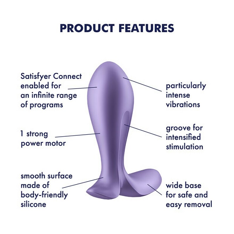 Анальний вібратор Satisfyer Intensity Plug з додатком, фіолетовий, 11.3 х 5 см - Зображення 3
