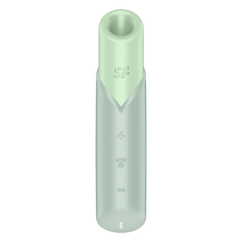 Вакуумний стимулятор Satisfyer Naughty Kiss для клітора, зелений, 12 х 2.7 см