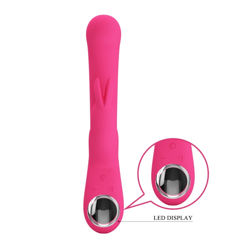 Вібратор-кролик Pretty Love Lamar з LED дісплеєм, рожевий, 22 х 4 см - Изображение 2