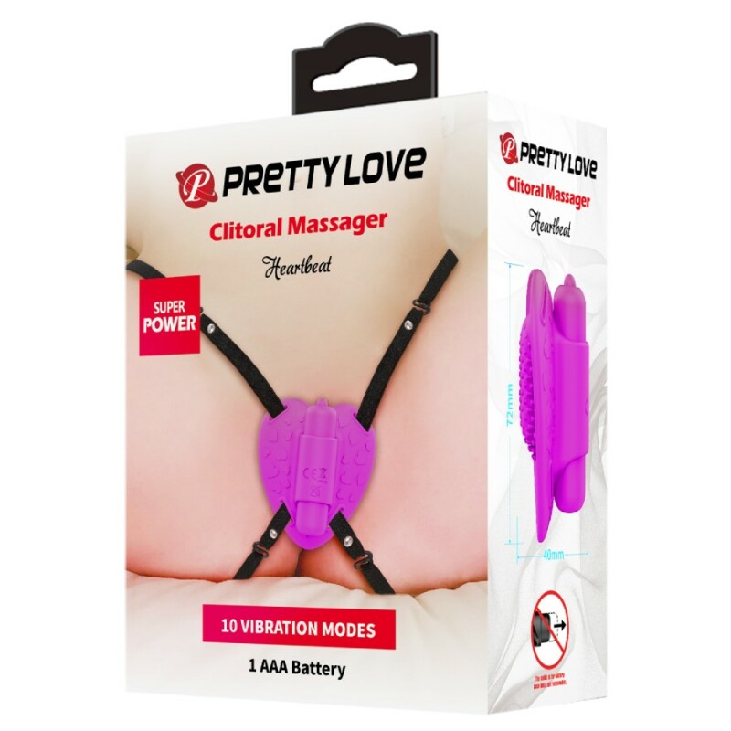 Вібратор для клітора Pretty Love Heartbeat на ремінцях, фуксія, 7.2 х 7.2 см - Изображение 8