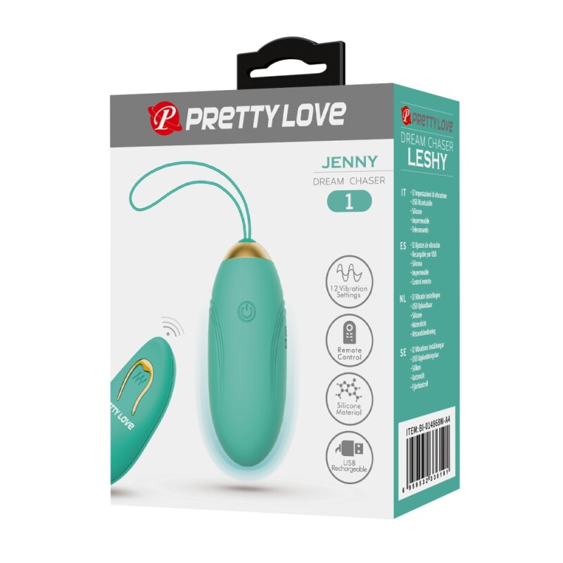 Віброяйце Pretty Love Jenny з пультом, бірюзове, 7 х 2.8 см - Изображение 7