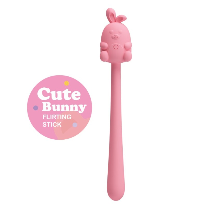 Мінівібратор на палочці Pretty Love Cute Bunny гнучкий, рожевий, 14.2 х 1.8 см - Зображення 1