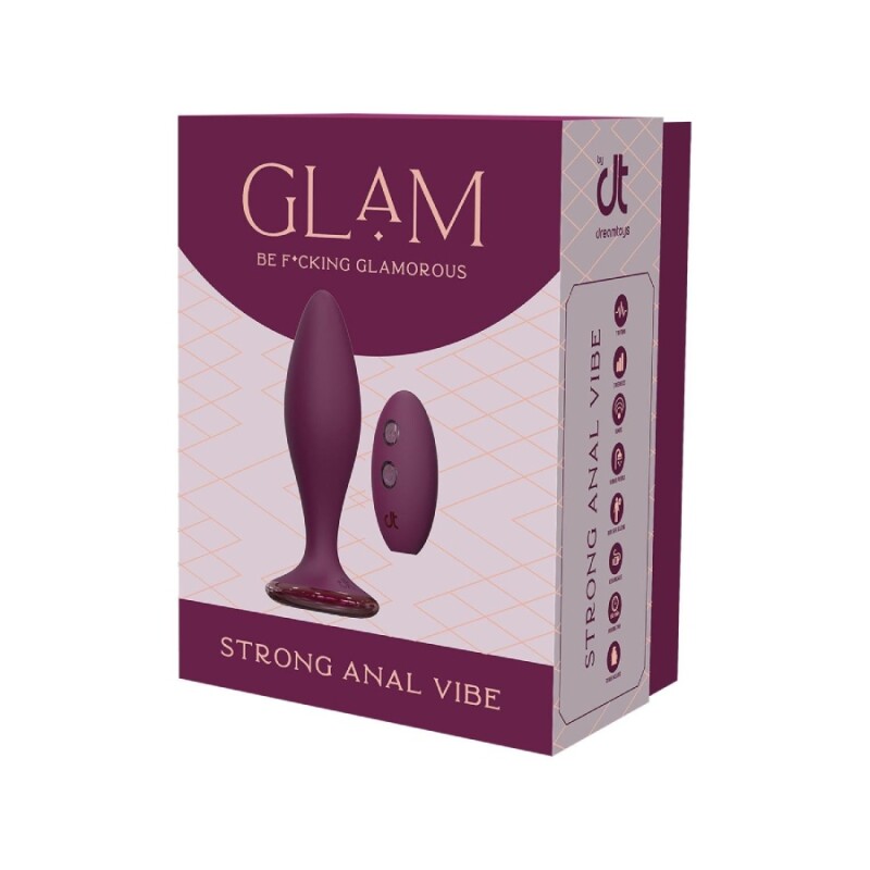 Анальний вібратор Dreamtoys Glam з пультом, фіолетовий, 12.8 х 3.6 см - Изображение 1