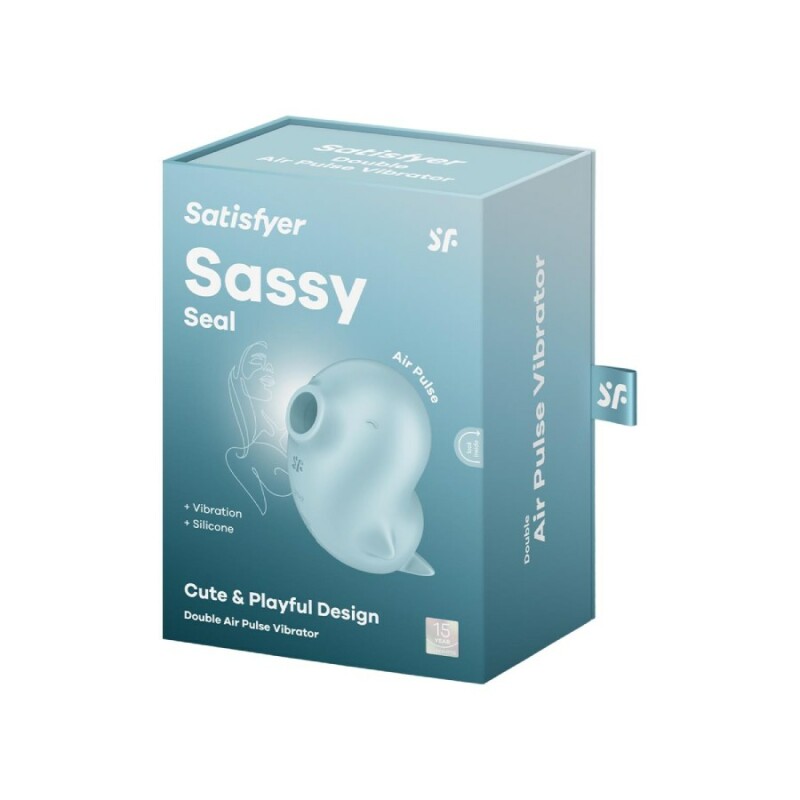 Вакуумний стимулятор Satisfyer Sassy Seal з вібрацією, блакитний, 9.5 х 9.5 см - Изображение 1